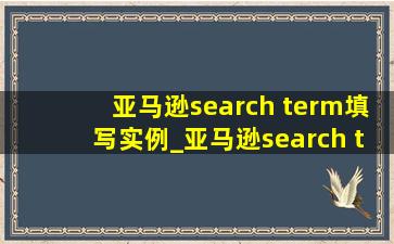 亚马逊search term填写实例_亚马逊search term填写模板